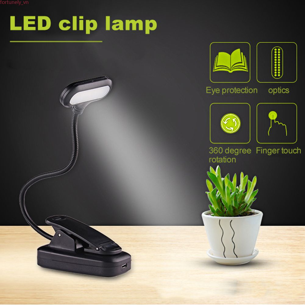 Đèn Ngủ Led Bảo Vệ Mắt Sách Đèn Bàn Học Kẹp Mini Có Thể Điều Chỉnh Chạy Bằng Pin Linh Hoạt Để Đọc Sách Phòng Ngủ Du Lịch