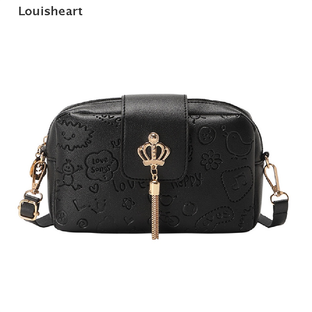 Túi Đeo Chéo Da Pu Màu Trơn In Họa Tiết Louisheart TFG Thời Trang Cho Nữ