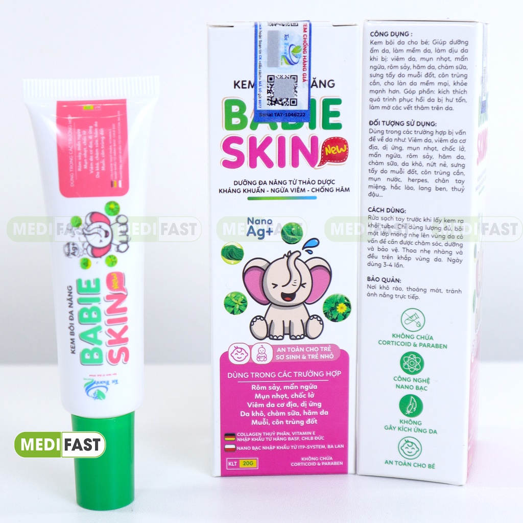 Gel bôi thảo dược ngăn ngừa hăm cho bé TinTin - Tuýp 20g có chứ Nano Bạc và Collagen giúp dưỡng da cho bé