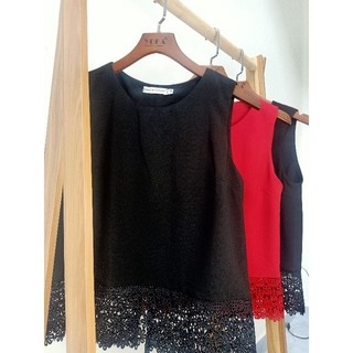 Áo kiểu phối ren lai - [Free Ship Đơn Hàng 50k]