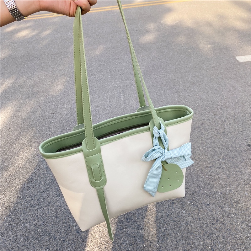 Túi tote nữ đeo vai kèm khăn nơ tiểu thư thời trang cao cấp