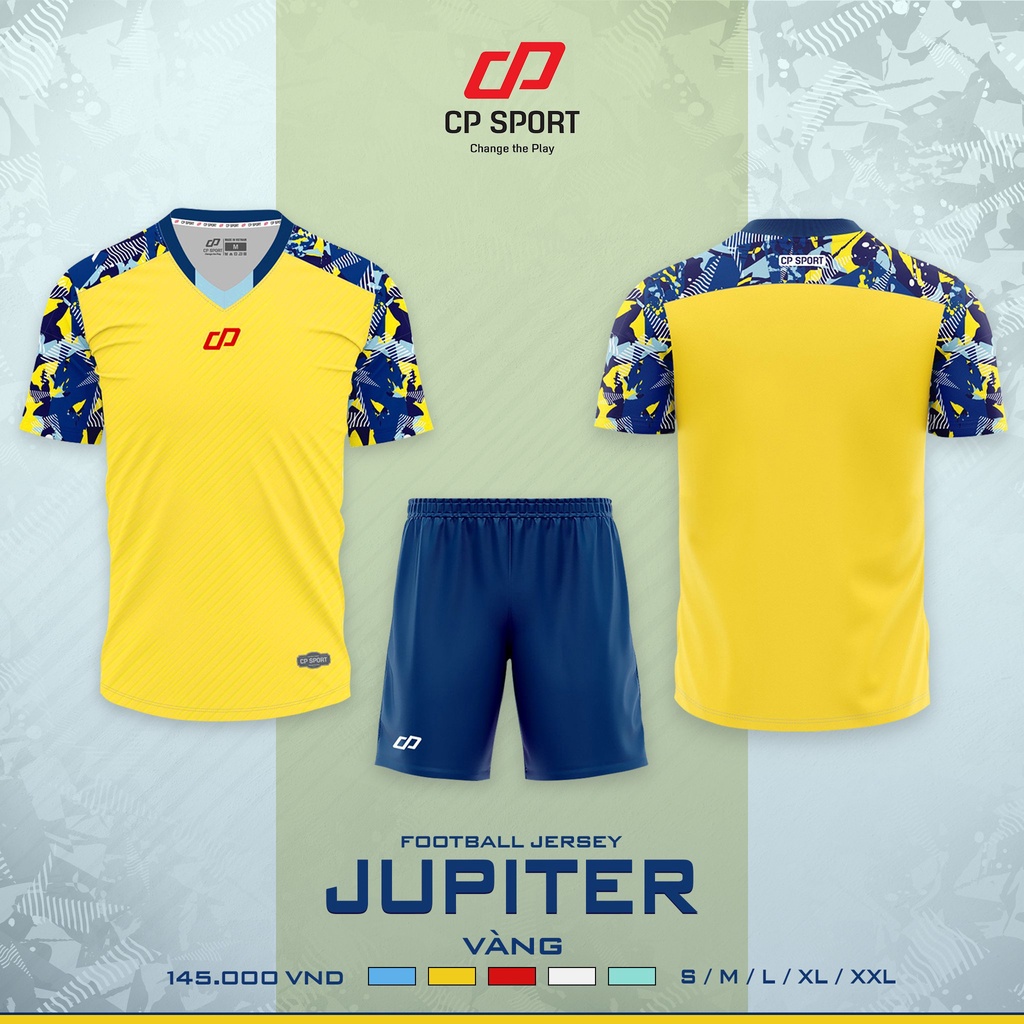 Quần áo bóng đá, đồ đá banh không logo, áo đá bóng CP JUPITER- Chất vải cao cấp, thấm hút tốt