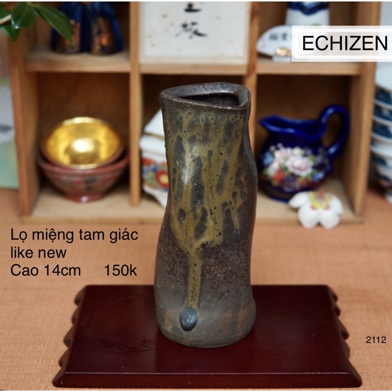 Lọ Gốm Mộc Echizen Dáng Độc Lạ - Gốm Sứ Nhật Bản