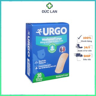 Băng cá nhân ít thấm nước urgo washproof large hộp 30 miếng