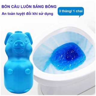Chai thả bồn cầu hình heo - tẩy bồn cầu con lợn