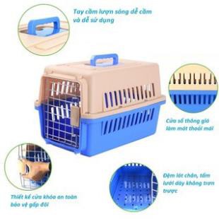 Hanpet.GV- (Size lớn)- Lồng hàng không size 3+4- lồng vận chuyển chó mèo đi máy bao hoặc tàu xe dog cage