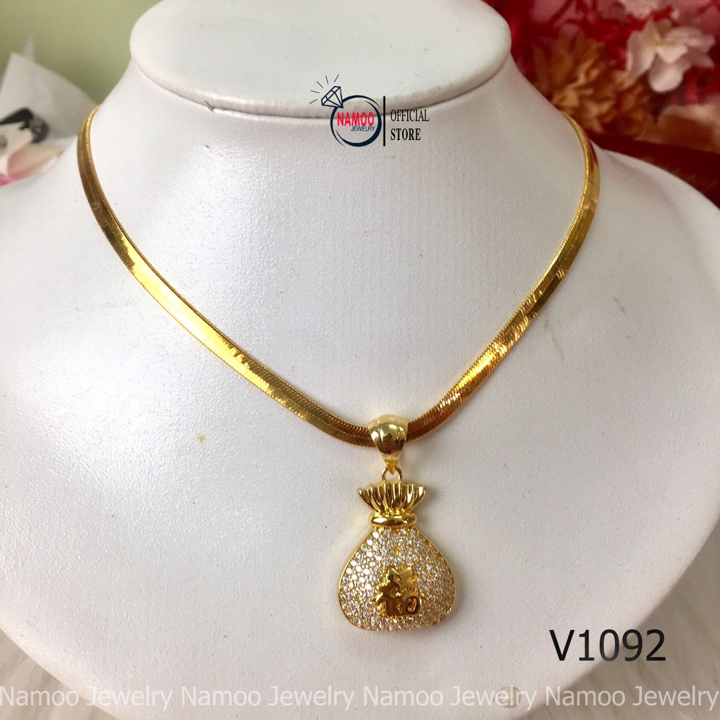 Bộ Trang Sức Nữ V1092 Đẹp Xuất Sắc Với Thiết Kế Túi Tài Lộc Cho Xuân Này Namoo Jewelry