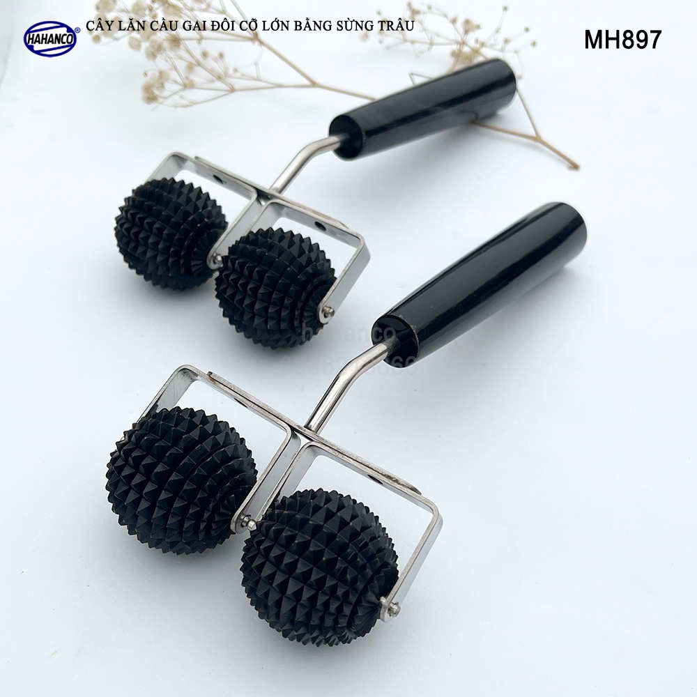Dụng cụ diện chẩn bằng sừng trâu - cây lăn cầu gai đôi mát xa toàn thân - MH897