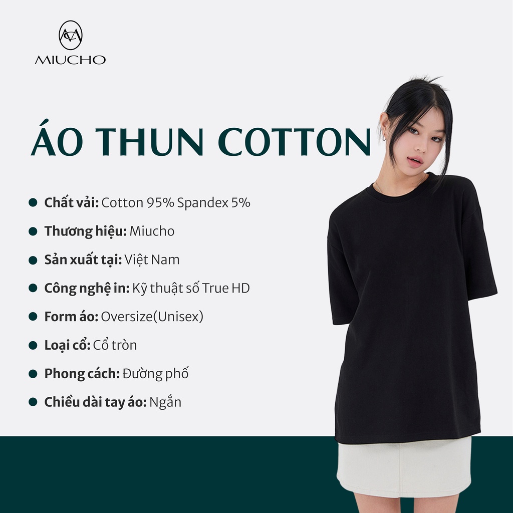 [Mã BMLT30 giảm đến 30K đơn 299K] Áo thun form rộng nữ Unisex chất vải cotton MT015 Miucho in graphic
