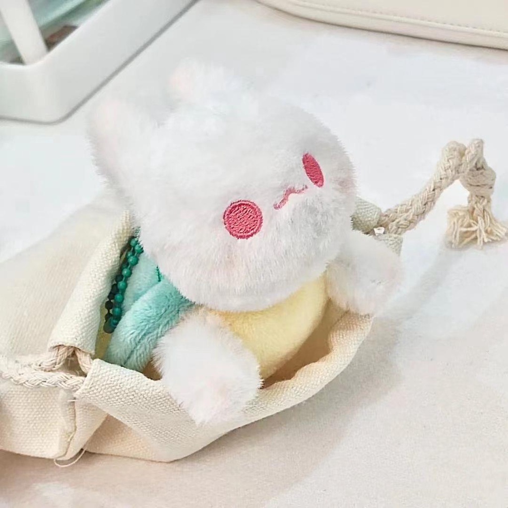 Móc Khóa Thú Nhồi Bông Hình Búp Bê Thỏ Rùa Cát Cùng Phong Cách Vibrato Thích Hợp Làm Quà Tặng Cho Học Sinh Cặp Đô