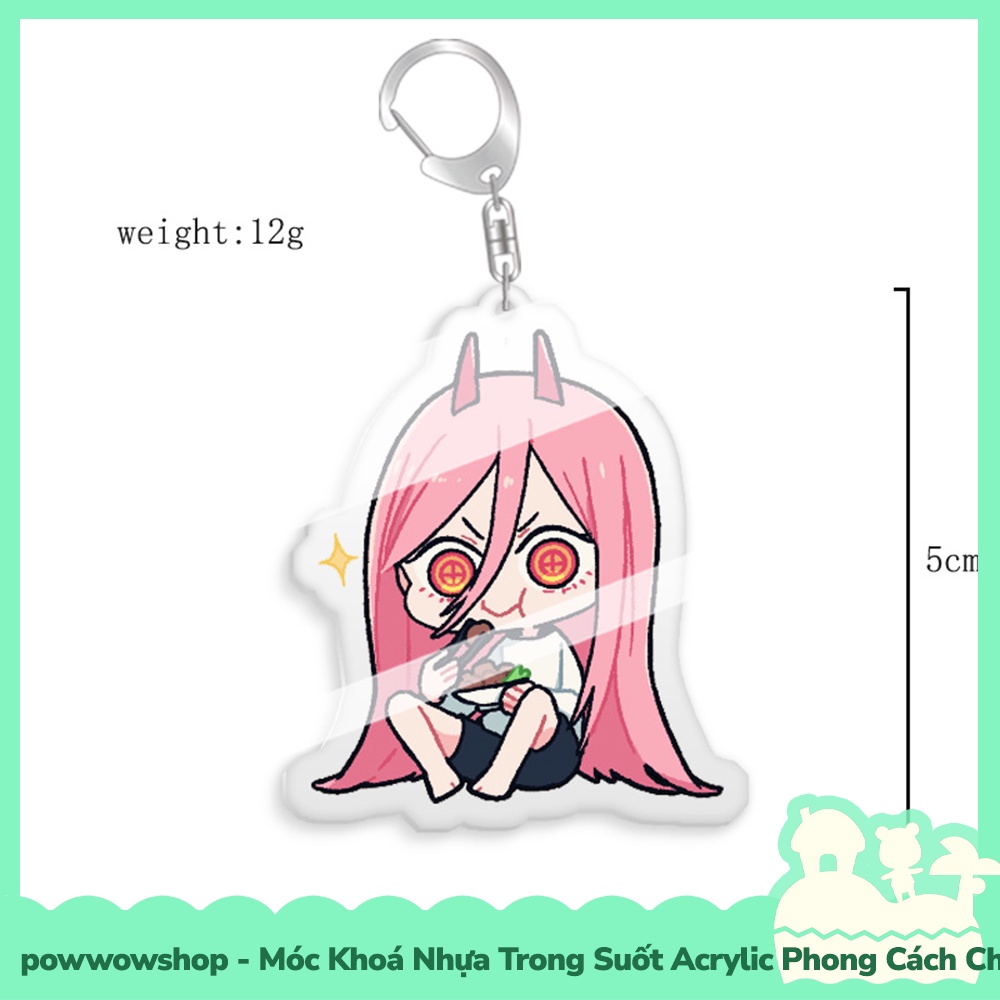 Móc Khoá Nhựa Trong Suốt Acrylic Mẫu Nhân Vật Anime Manga Chainsaw Man Collectible