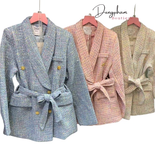 Áo khoác, vest dạ kèm dây đai hàng QCL1