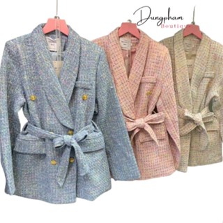 Áo khoác, vest dạ kèm dây đai hàng QCL1