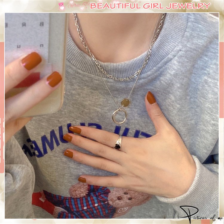 Vòng cổ hai lớp bằng thép titan thời trang cho nam và nữ