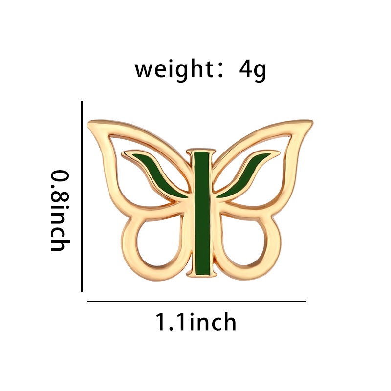 Huy Hiệu Cài Áo Hình Bướm Kim Loại 2 Màu