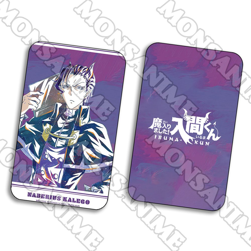 Ảnh card bo góc in hình Mairimashita! Iruma-kun Iruma giá đáo! ver MỘT MÀU thẻ bo viền 5*8cm anime chibi 1 tấm