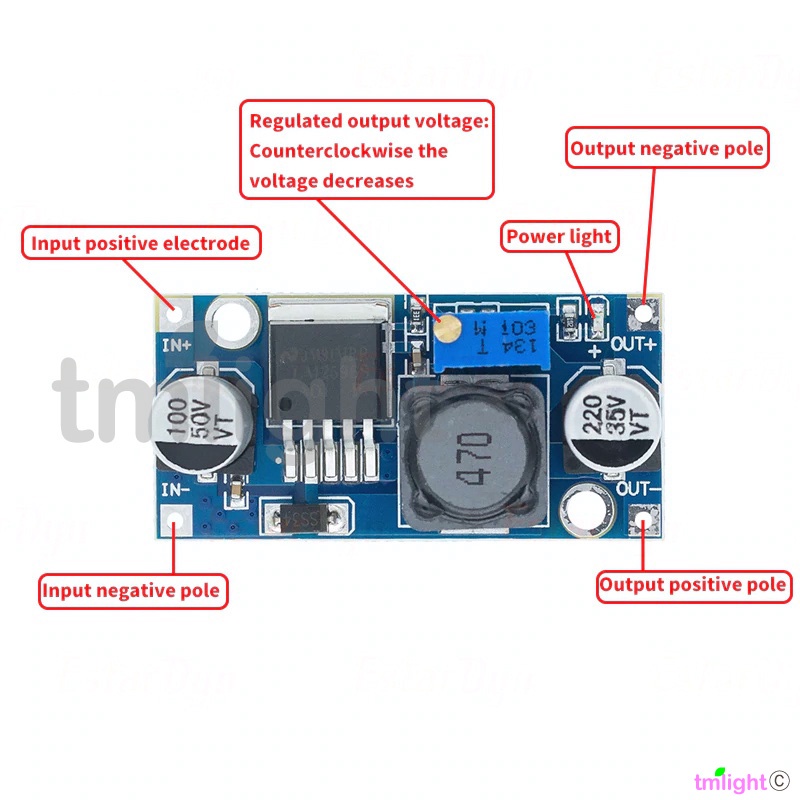 Mạch hạ áp LM2596S ứng dụng cho LED, buck LM2596S