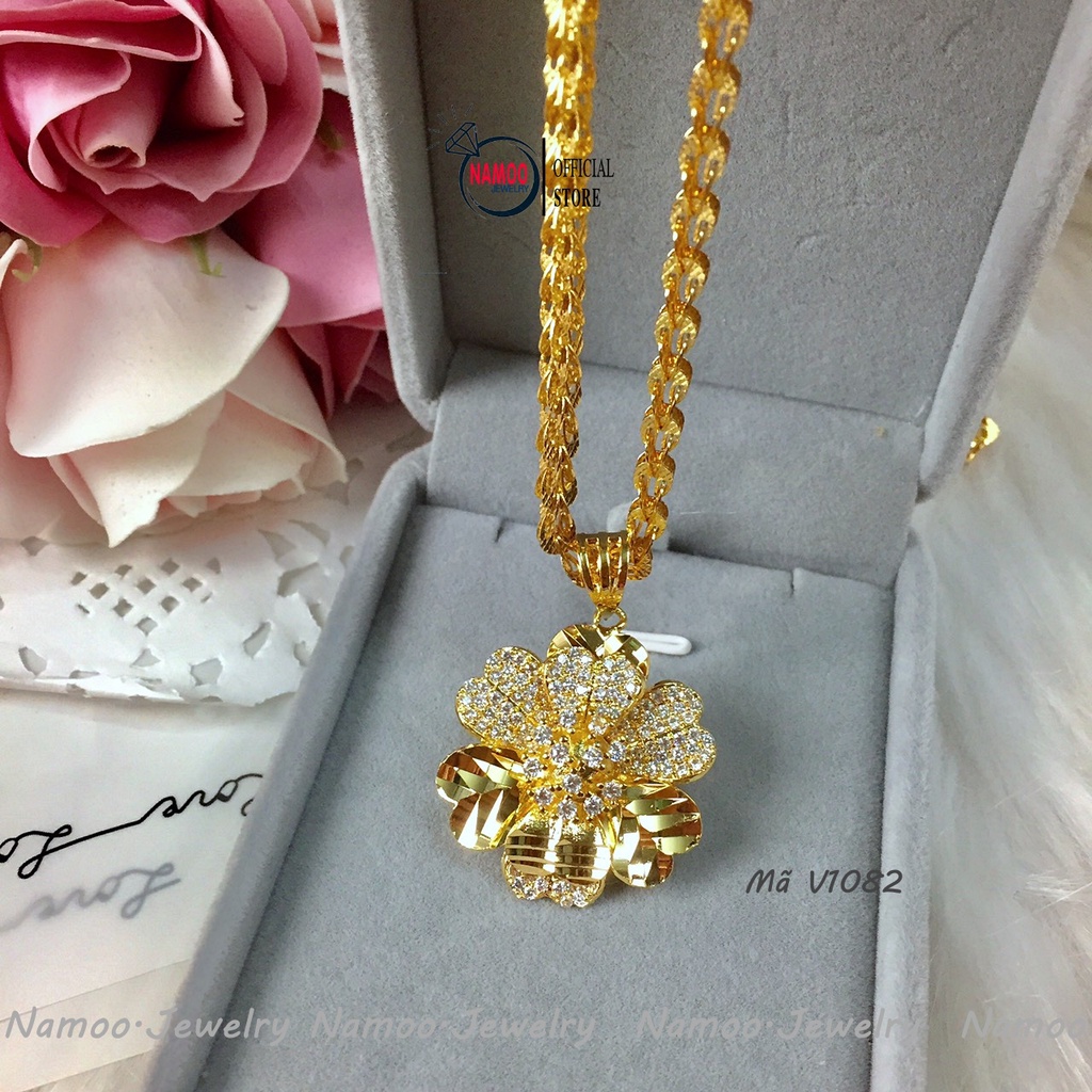 Dây CHuyền Mặt Hoa Đính Đá Tinh Xảo V1082 Namoo Jerwelry