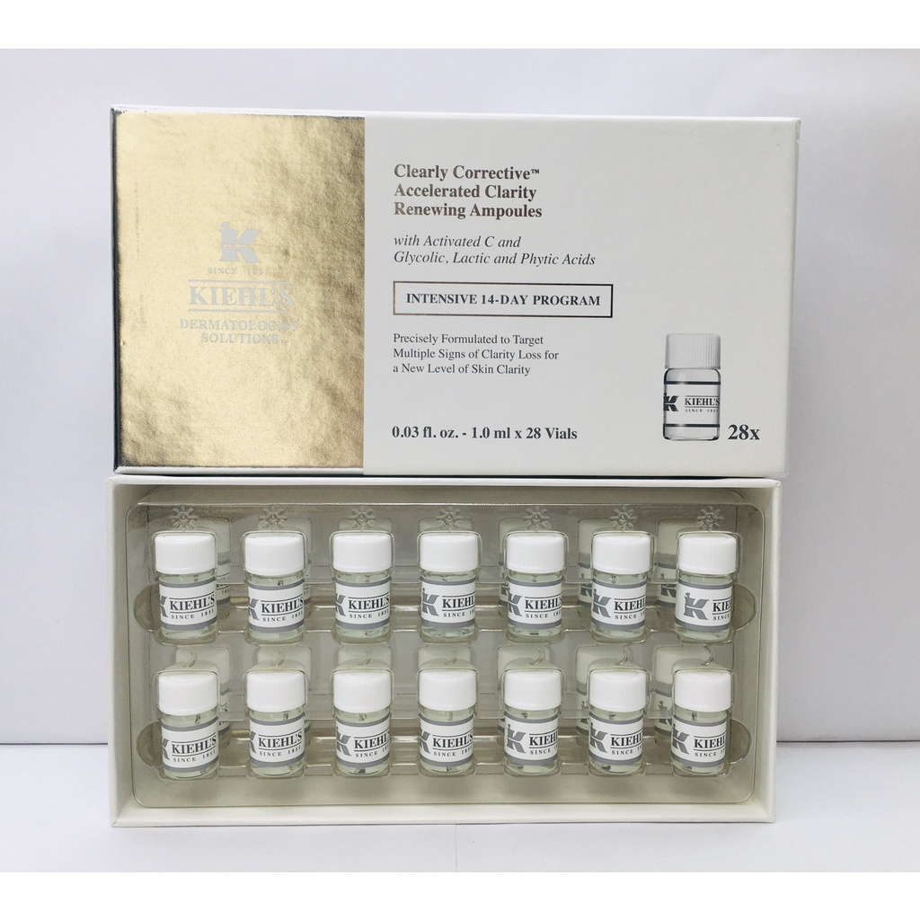 Tinh chất tái tạo da KIEHL'S Clearly Corrective Accelerated Clarity Renewing Ampoules 28 ống