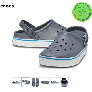 Dép sục crocs band clean màu ghi tặng 10 jibitz gắn dép