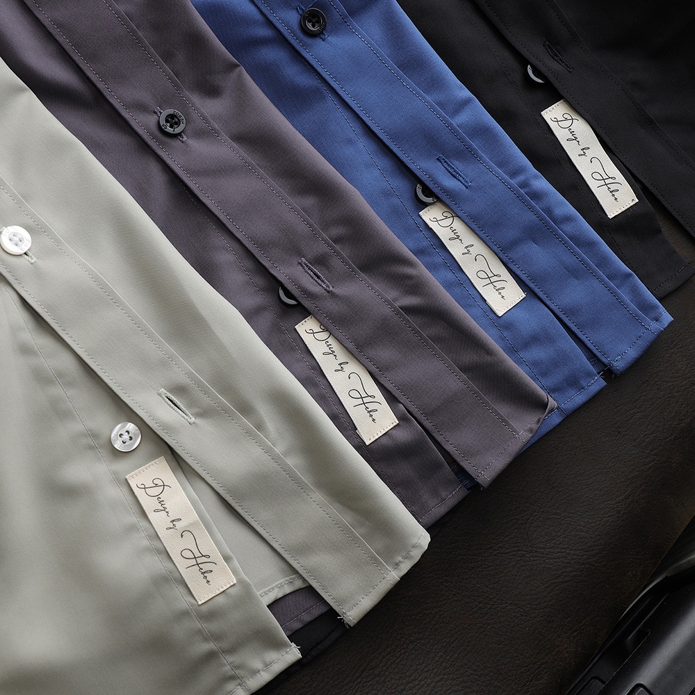 Áo sơ mi nam dài tay cổ bẻ, chất vải cotton cao cấp basic Heboz 6M - 00001286