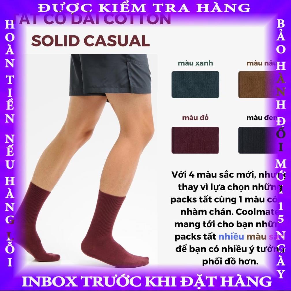 Combo 3 đôi tất cổ dài Cotton Solid Casual mềm mại thoáng khí - thương hiệu Coolmate quocdoanh