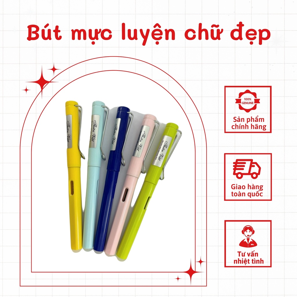 Bút Máy Xóa Mực Thiên Việt 015 Ngòi Viết Êm Trơn Nét Thanh Nét Đậm Nhẹ Nhàng Đẹp Mắt