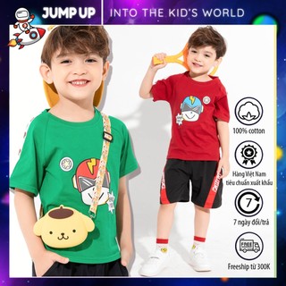 Áo Siêu Nhân Bé Trai, Áo Phông Cộc Tay Mùa Hè Bé Trai Chất Liệu 100% Cotton Co Dãn 4 Chiều - Jump Up