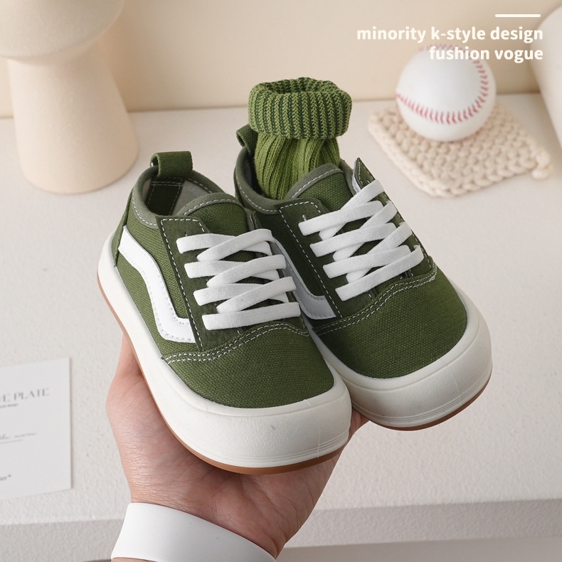 Giày Thể Thao Vải Canvas Cổ Thấp Phong Cách Hàn Quốc Thời Trang Xuân Thu Mới Cho Bé Trai Và Gái Pine261