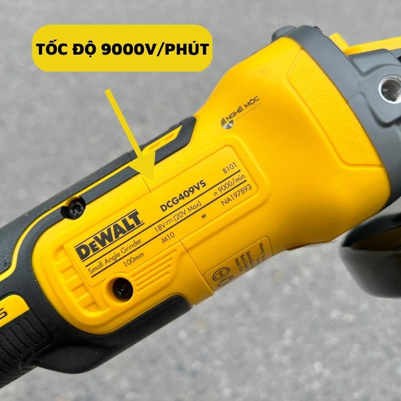 Máy mài góc DeWALTdùng pin DCG409VSN-B1 Có chỉnh tốc,chính hãng,bảo hành 3 năm
