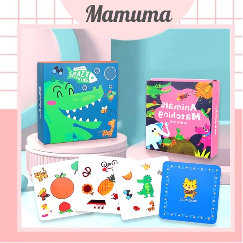 Đồ chơi cho bé matching game A kia kìa / Spot it / Crazy flip card / Smack & match nhanh tay tinh mắt lật tìm - Mamuma