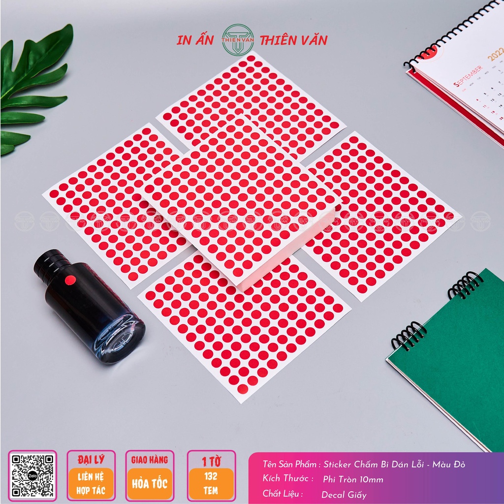 Combo 1320 Tem Tròn Chấm Bi, Tem Phân Loại, Tem Đánh Dấu 10mm  Nhiều Màu - Thiên Văn