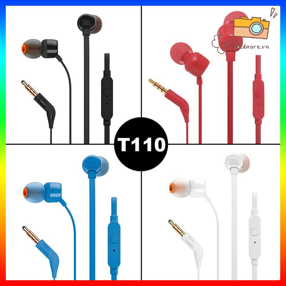 Dây Tai Nghe Nhét Tai JBL T110 3.5Mm Nhạc Stereo Bass Sâu Tai Nghe Nhét Tai Tai Nghe Thể Thao Tai Nghe In-Dòng Điều Khiển Có Mic