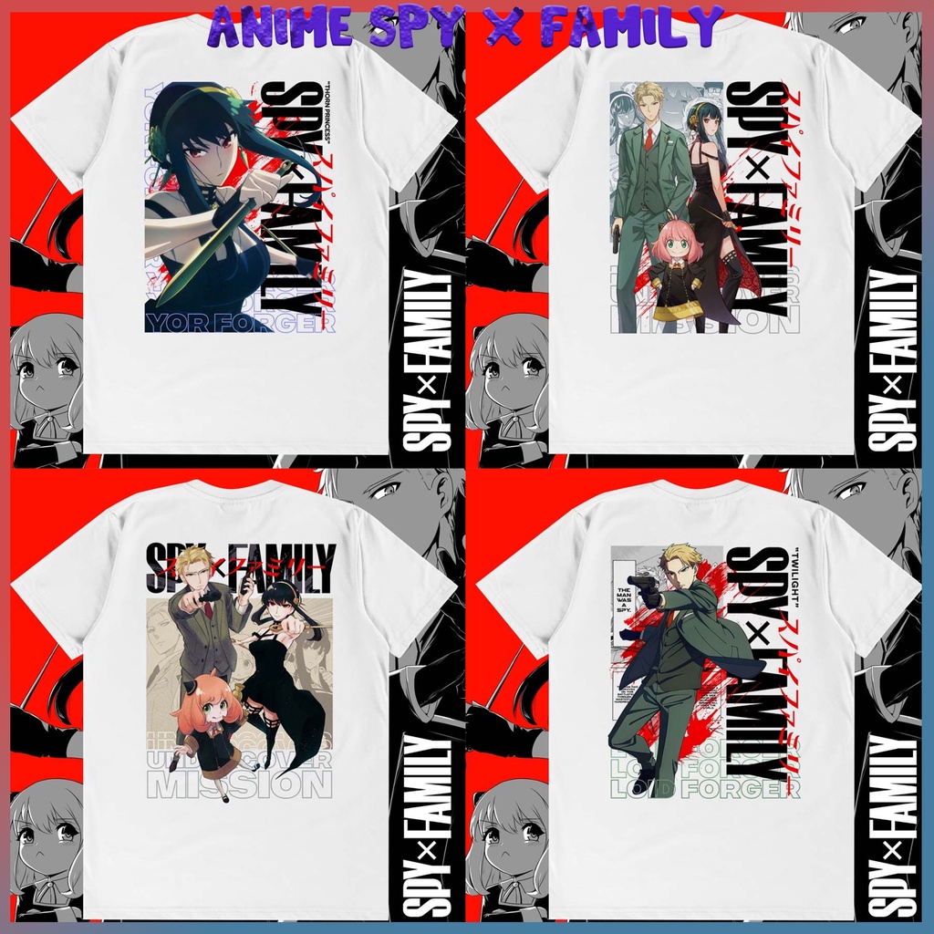 BST Áo Thun Spy x family mẫu áo thun trắng in hình anime Loid - Anya - Yor chất thun co giãn 4 chiều