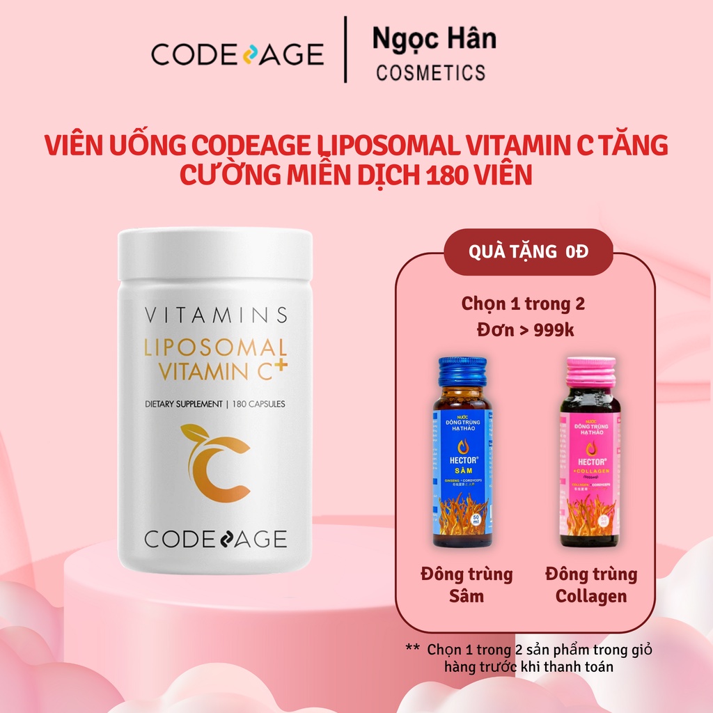 Viên uống CodeAge Liposomal Vitamin C tăng cường miễn dịch 180 viên- ngochancosmetics