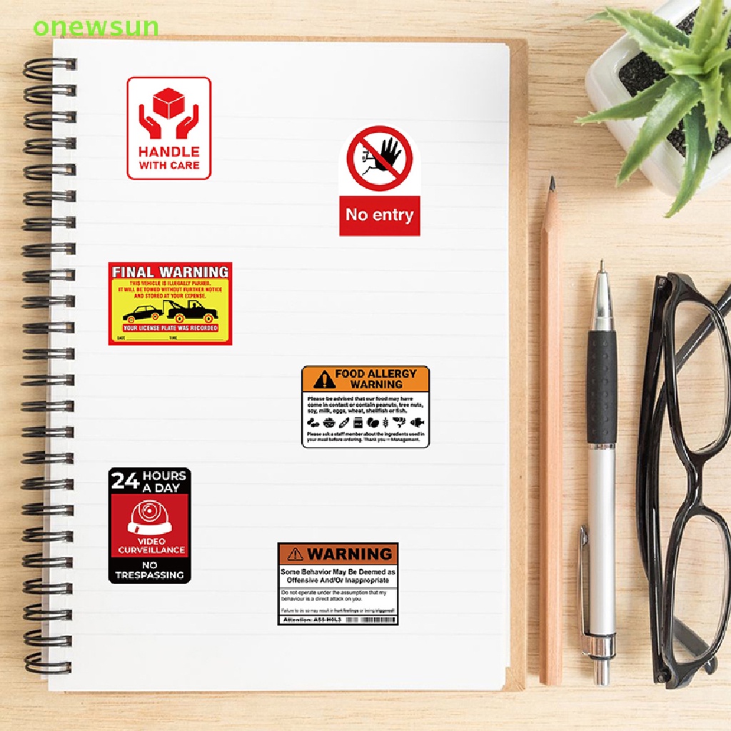 Bộ 75 Miếng Dán Cảnh Báo Nguy Hiểm Cho Laptop Hành Lý Mới