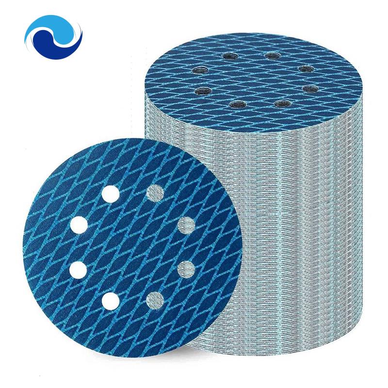Set 70 Đĩa Giấy Nhám 5 Inch 8 Lỗ 320 Grit Chống Chặn Dùng Làm Giấy Nhám
