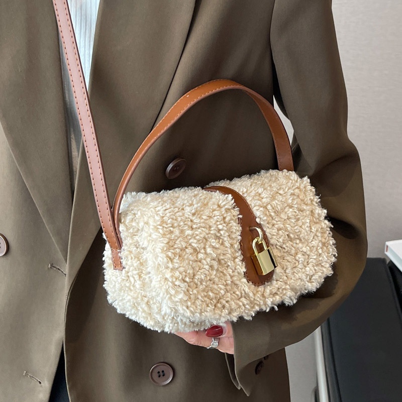 Túi Xách JASMIN NOIR Đeo Chéo Có Khóa Lông Thời Trang Mùa Đông 2022 Mới Cho Nữ