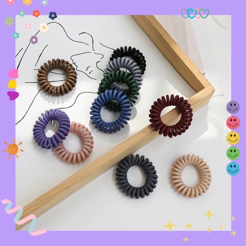 Dây thun lò xo cột🌈  buộc tóc màu nhám