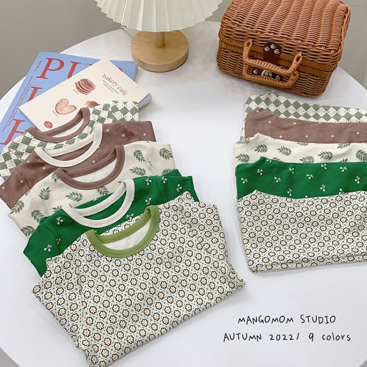 Bộ Đồ 2 Món Áo Thun Tay Dài In Hình Hoạt Hình Dành Cho Trẻ Em