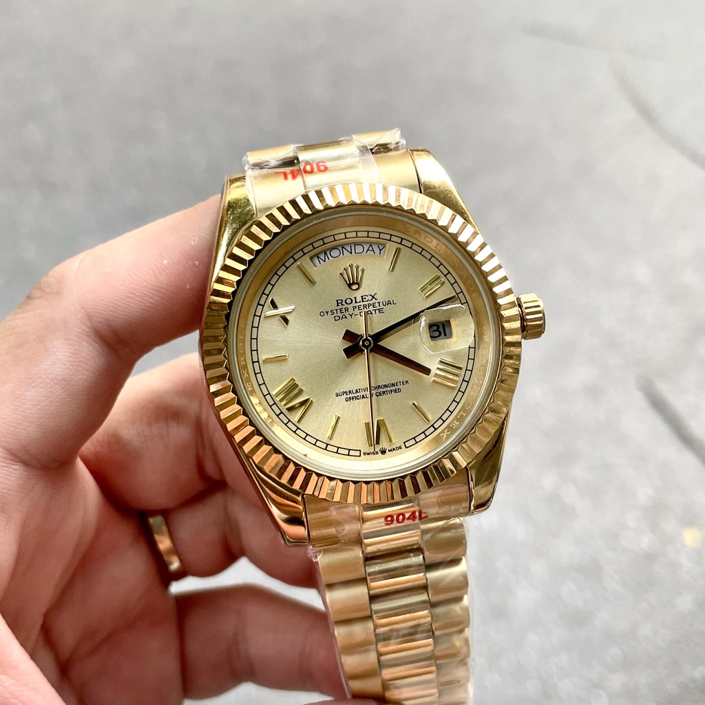 Đồng Hồ Nam RoLex Sapphire RA75 Case 36/40mm VÀNG La Mã Máy cơ Automatic Nhật