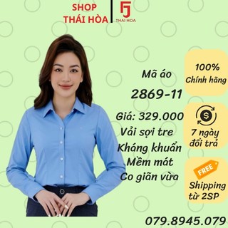 Áo Thái Hòa đủ màu vải sợi tre kháng khuẩn thoáng mát 2869 dài tay
