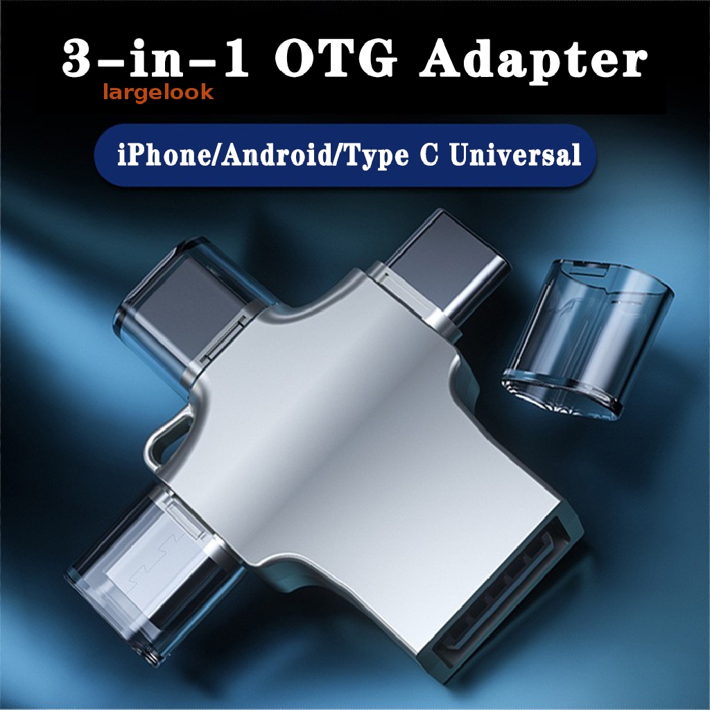 Đầu Nối OTG Ba Trong Một Cổng type-c Cho Điện Thoại Apple Android