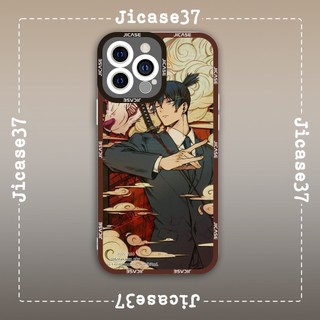 Ốp lưng iphone và samsung xiaomi oppo cạnh vuông Jicase Aki x Kon Chainsaw Man Anime Manga