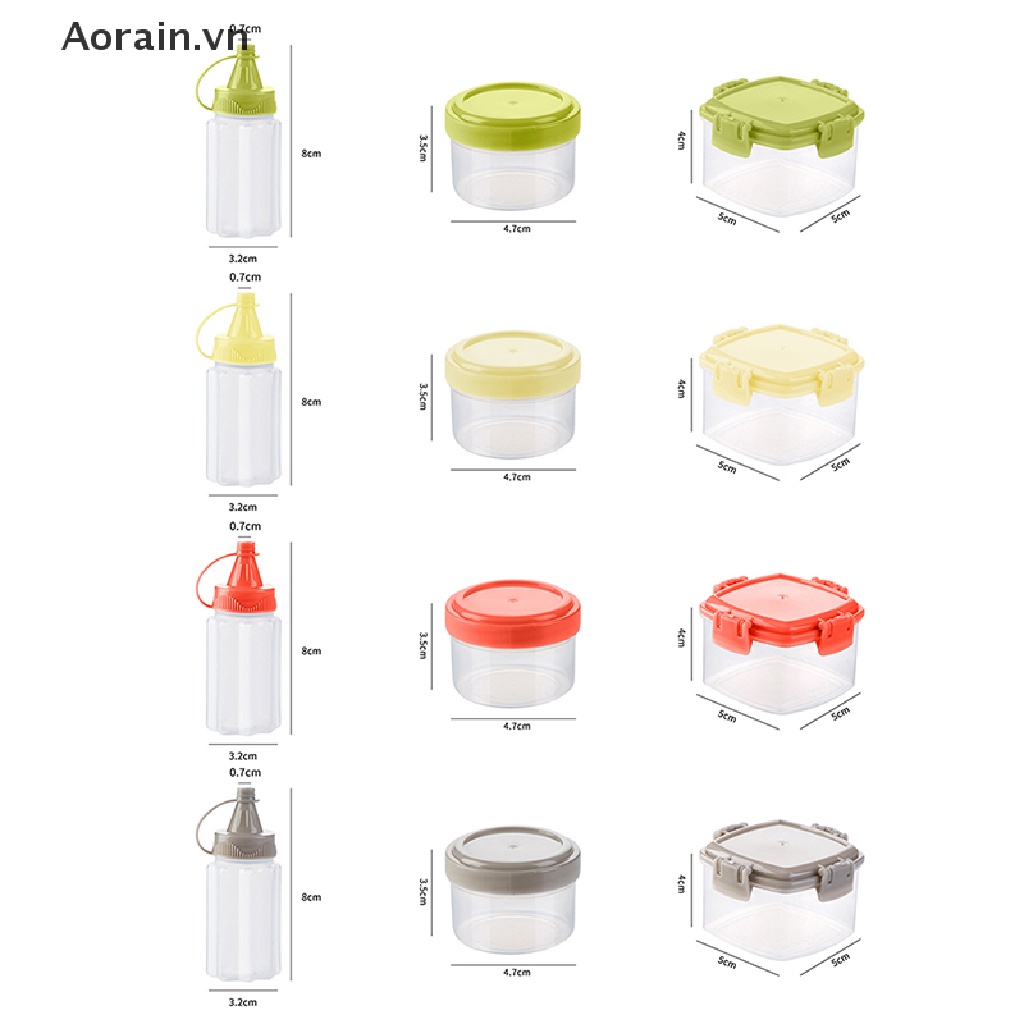 Bộ 3 Bình Bóp Mini Dùng Đựng Salad / Đồ Nướng Bbq Ngoài Trời