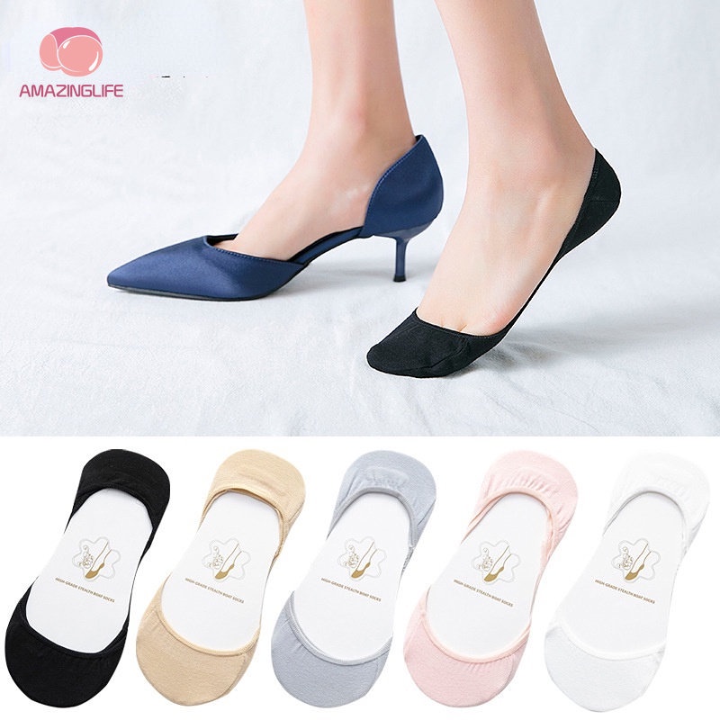 Vớ Thuyền Cao Gót / Miệng Nông Chống Trượt Thấm Hút Mồ Hôi Thời Trang Xuân Hè Cho Nữ