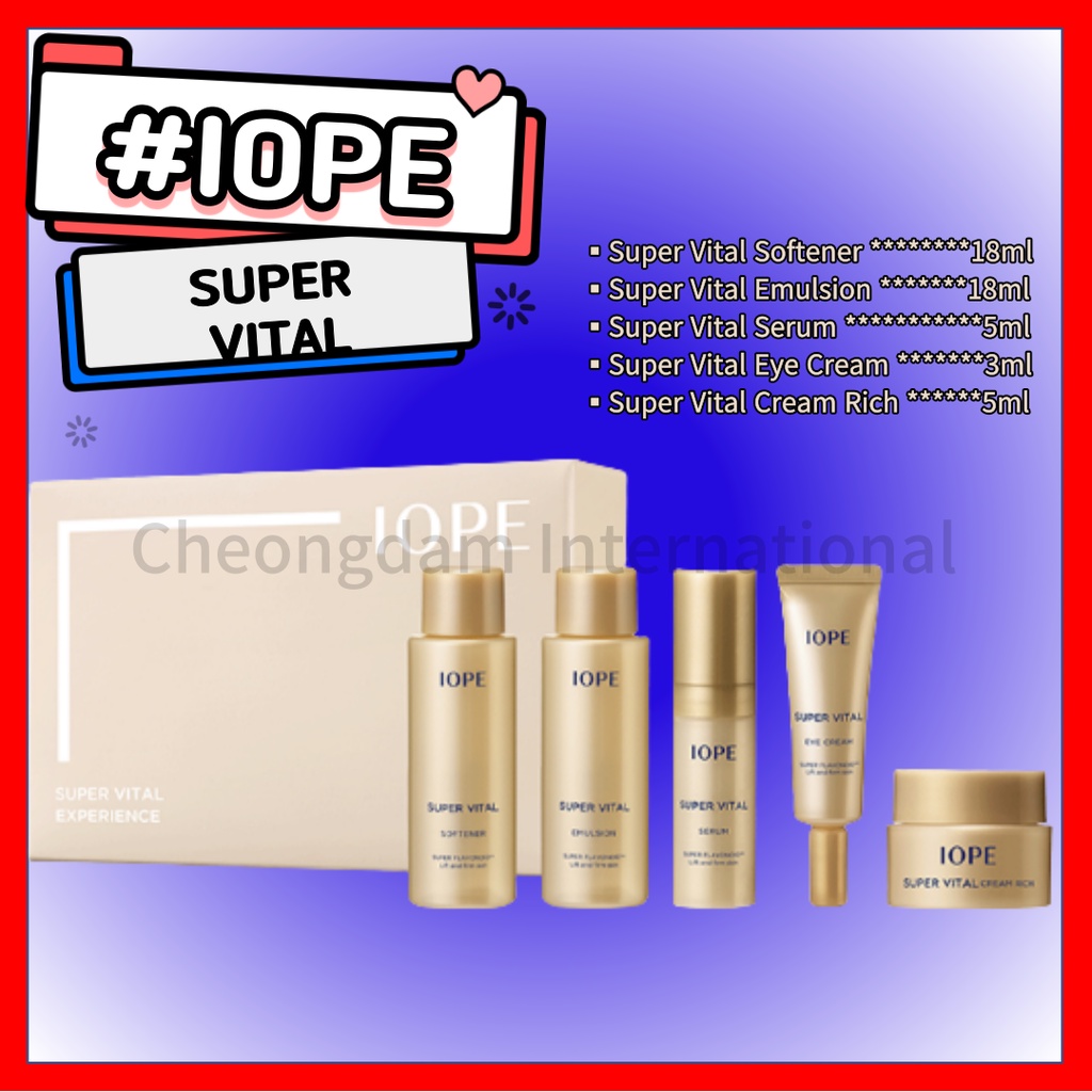Super Vital 5 Kit / Softener / Emulsion / Serum / Eye Cream / Cream Rich Experience (EXP 2025)