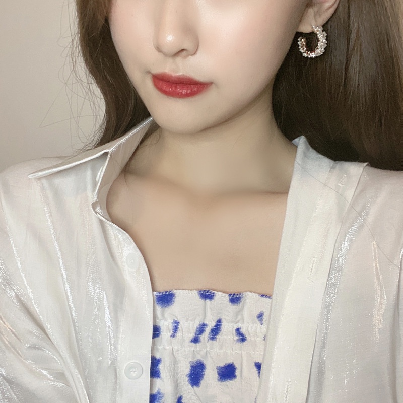 BÔNG TAI KHUYÊN TAI HÌNH HOA CÚC KHUYÊN TRÒN PHONG CÁCH THIỂU THƯ THỜI TRANG 231BT004