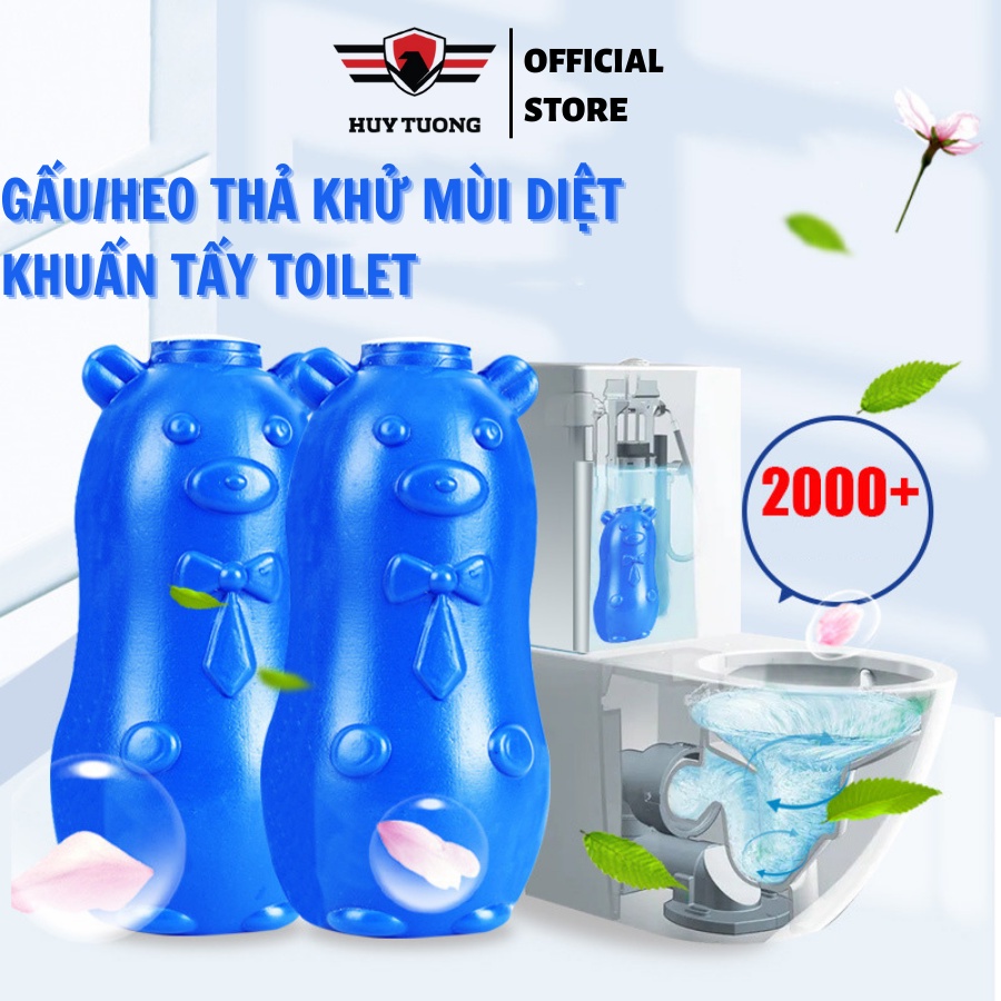 Lọ thả bồn cầu hình HEO/GẤU, diệt khuẩn khử mùi tẩy sạch các mảng bám toilet - HUY TUONG