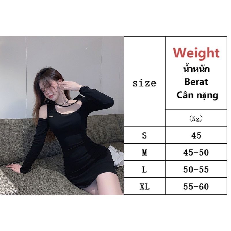 Đầm nữ XINLANYASHE tay dài hở vai lưng thắt nơ phong cách Hàn Quốc thời trang mới